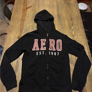Aeropostale Black Zip-Up Hoodie